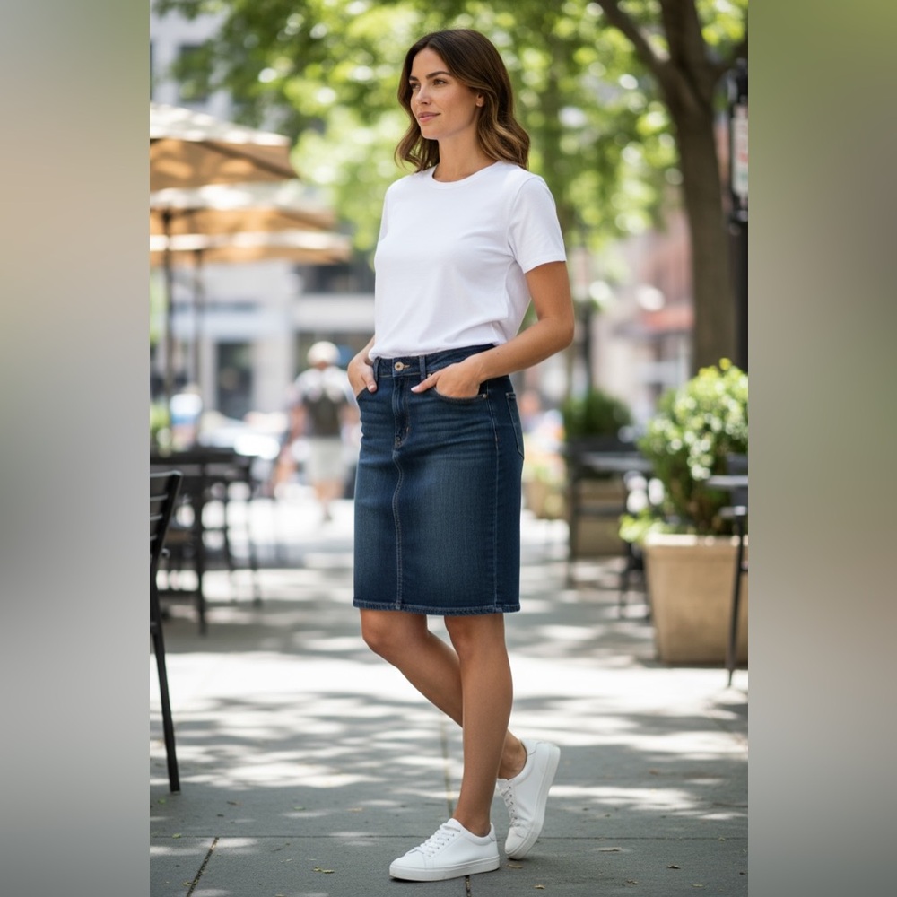 DKNY jeans denim skirt- size 8